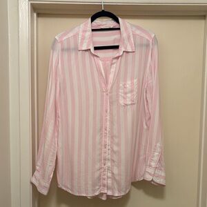 Beachlunchlounge Pink and White Striped Shirt